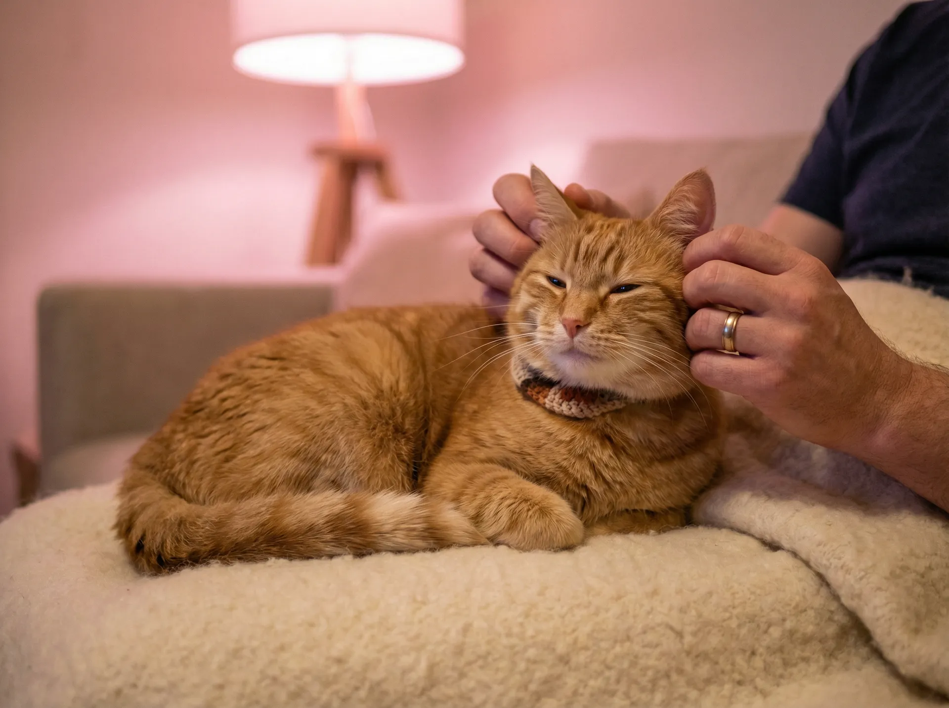 猫咪被温柔抚摸的幸福时刻 - 黄动漫