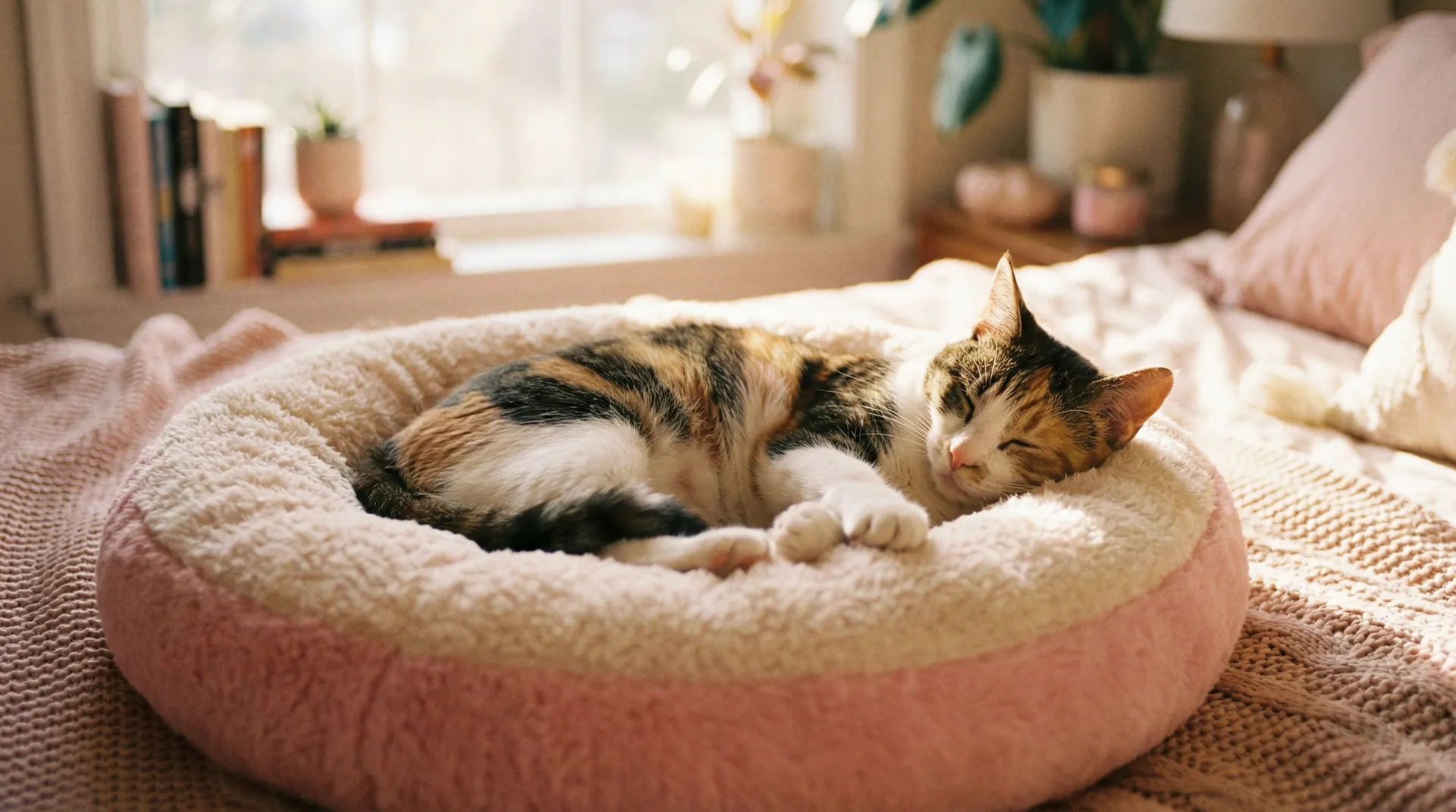 三花猫安静入睡 - 黄动漫